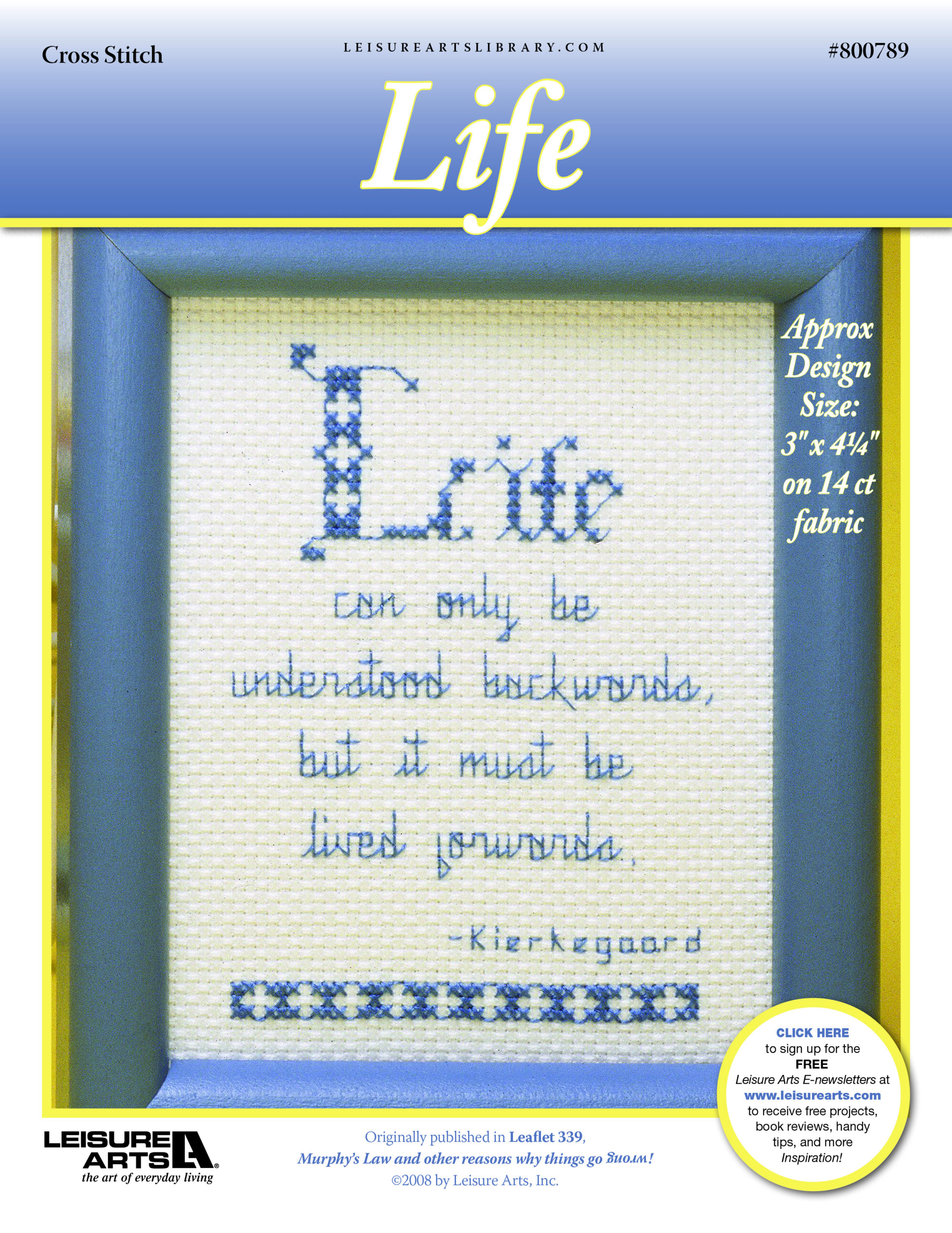 Leisure Arts Murphys Law Life Cross Stitch ePattern
