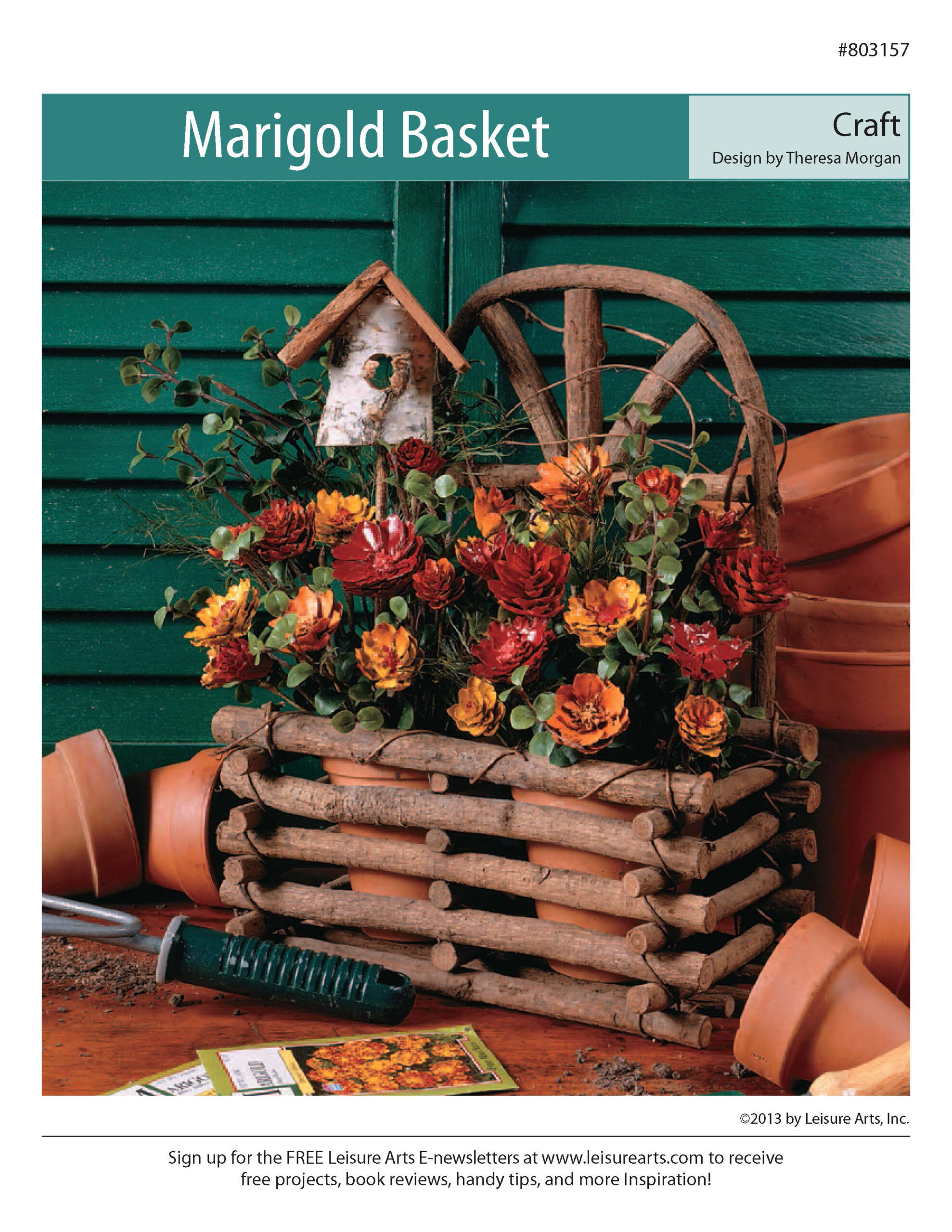 Leisure Arts Pinecone Florals Marigold Basket Craft ePattern