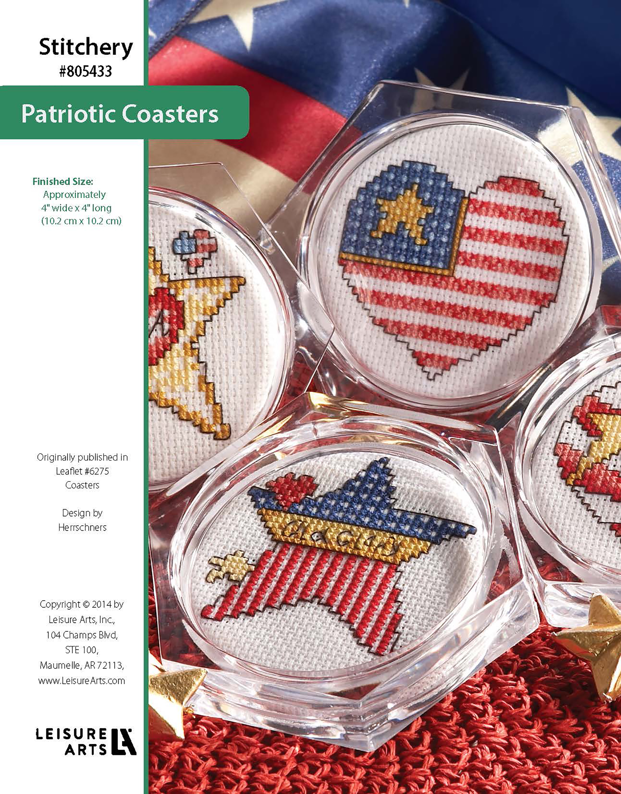 Leisure Arts Cross Stitch Coasters Patriotic ePattern