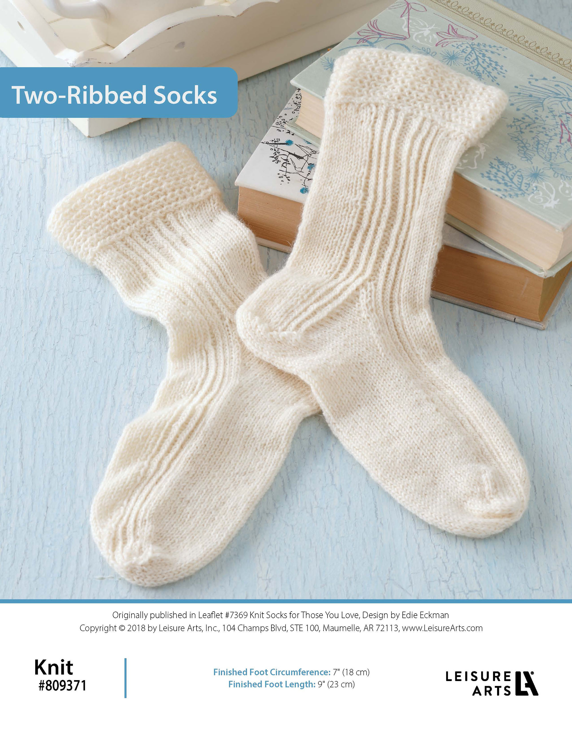 Leisure Arts Patterns Knit Socks For Those You Love TwoRibbed Socks ePattern