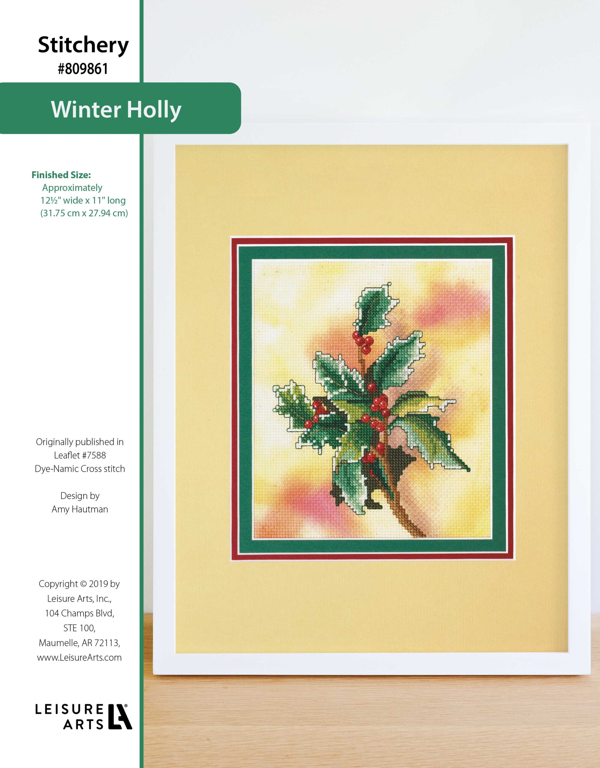 Leisure Arts DyeNamic Cross Stitch Winter Holly ePattern