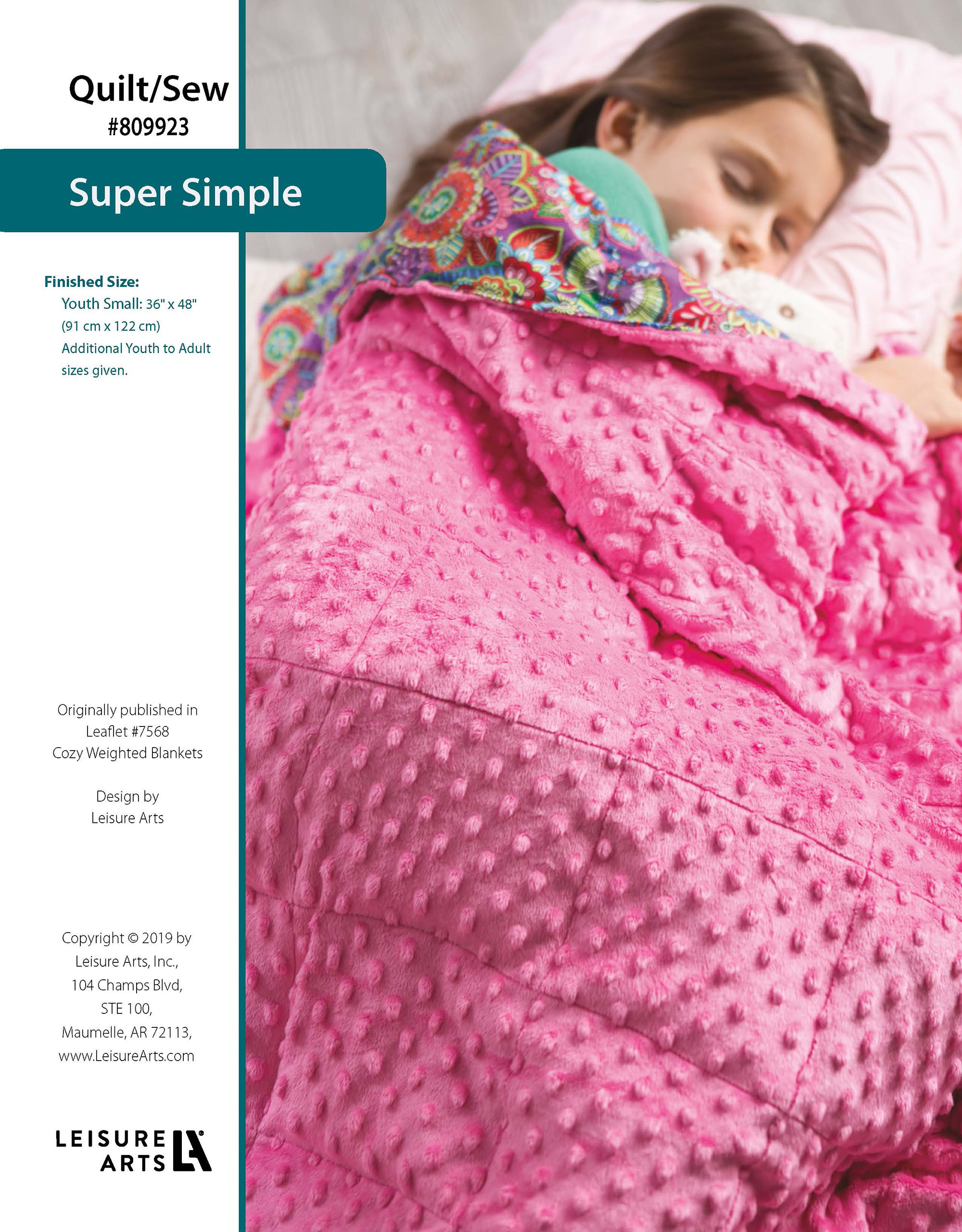 Leisure Arts Cozy Weighted Blanket Super Simple Quilting Sewing ePattern