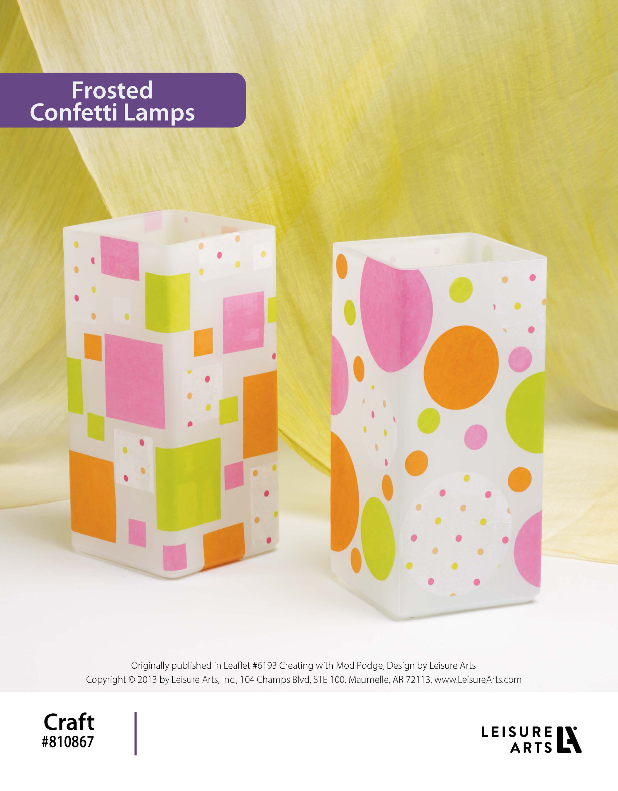 Leisure Arts Creating With Mod Podge Frosted Confetti Lamps ePattern
